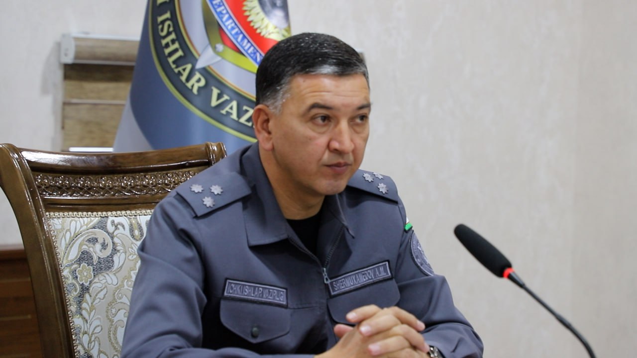 Xorazm viloyati Ichki ishlar boshqarmasi boshlig‘i, polkovnik Abdumajid Shermuxamedov O‘zb…